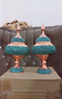 شکلات خوری مسی فیروزه کاری شده