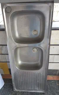 سینگ  ظرفشویی استیل 2 لگنه روکار