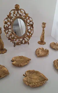 آیینه شمعدان وظروف هفت سین برنجی