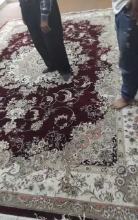 فرش لاکی رنگ . پشتی طرح کهکشانی