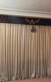 دو عدد پرده تورگیپور با آستر و کتیبه