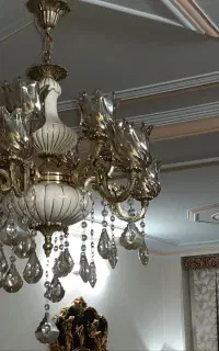دوعدد لوستر۶شاخه۱۲شعله برنجی