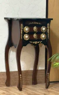 میز تلفن قهوه ای