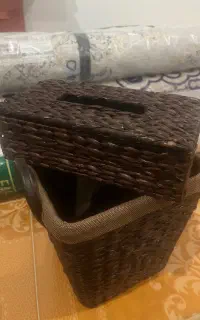 سطل و جا دستمال حصیری