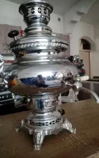 سماورگازی برنجی بزرگ طرح هخامنشی مارک امرسان