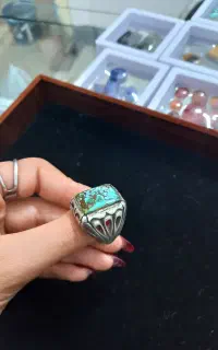 انگشتر های مردانه نقره فیروزه و زبرجد