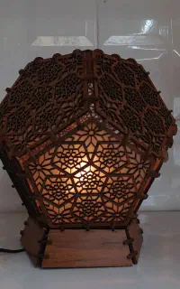 آباژور و چراغ خواب چوبی موجودی یک عدد