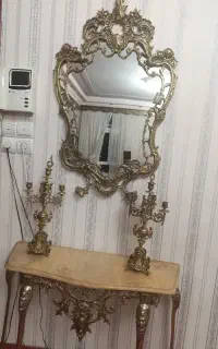 آینه شمعدان برنزی