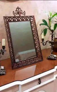 آینه و شمعدان برنز