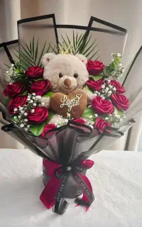 بوکه های عروسکی، گل عروسک دار با تاج و پروانه