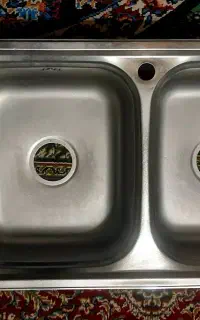 سینک تو کار دوقلو استیل الماس