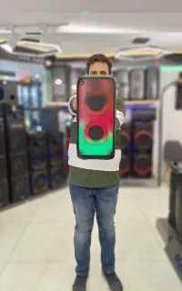 اسپیکر شارژی قابل حمل ۴۰ سانتی رقص نوردار تمام LED