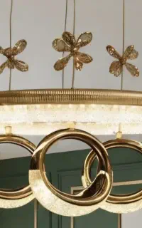 لوستر‌ مدرن‌ وارداتی‌ کد LB0500 مدل سه‌حللقه طلا