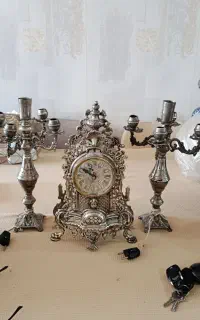 شمعدان و ساعت برنز اصل