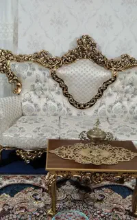 مبلمان سلطنتی مدل گلریز تمام چوب گردو