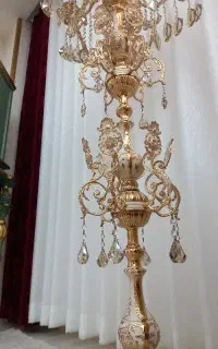۲عددکنار سالنی کرم طلائی،تمام برنز ارتفاع ۱۸۰ سانت