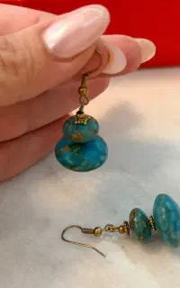 گوشواره با سنگ فیروزه