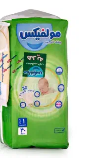 پوشک مولفیکس 1 بسته چهل عددی + دستمال مرطوب
