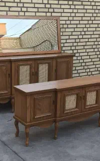 ست آینه کنسول و میز تلویزیون چوبی