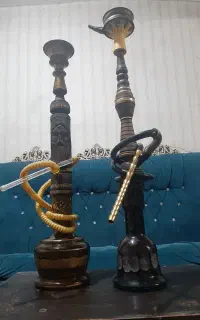 دو عدد قلیان چوب سرخ