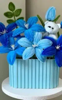 گل های مخملی و روبانی
