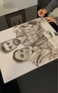 طراحی چهره سیاه قلم