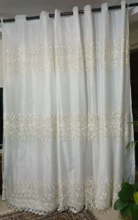 ۶ عدد پرده ساتن ابریشم زیر پرده ای‌