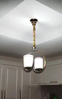 لوستر دو شعله برنزی