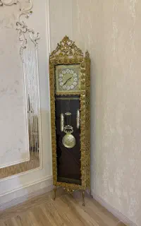 ساعت ایستاده تخت برنز طرح گل رز