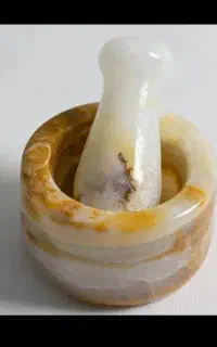 هاون سنگ مرمر زعفران سایز ۸