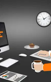 استخدام خانم مسلط به کامپیوتر در دفتر پیشخوان