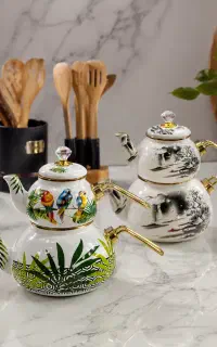 کتری قوری لعابی وارداتی