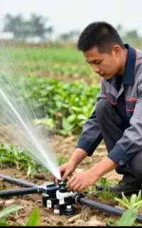 کارگر آبیاری باغ،مزرعه هستم