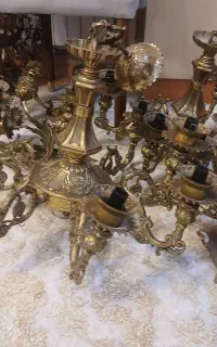 لوستر برنجی برنزی ۳ عدد(ست) در مجموع ۲۰ شاخه