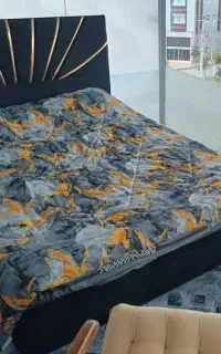 تخت دونفره پارچه ای مدلkhorshid*با تشک*تخت اقتصادی