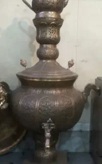 سماور قلمزنی تمام برنج