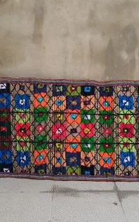 چیت دستبافت نو خودم با کاموا نو و تمیز