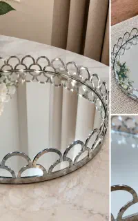 سینی آینه ای نقره ای