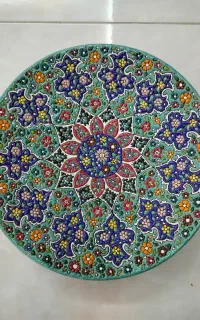 بشقاب سفالی میناکاری