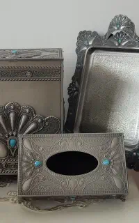 ست سطل و جادستمالی و سینی پیوتر اصل با جعبه
