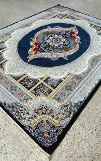 فرش نقشه مانلی سرمه ۱۲ - ۹ - ۶ متری نو