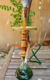 ۲ عدد قلیان دوسیب چوب زرد عکس اولی و دومی گردو