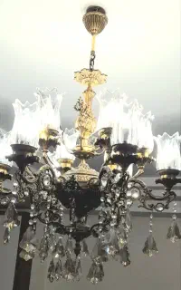 لوستر شاخه عباسی دوبل تمام برنج آنتیک