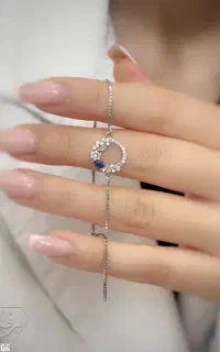 دستبند نگینی مدل ماهیرا عیار ۹۲۵ نقره برف
