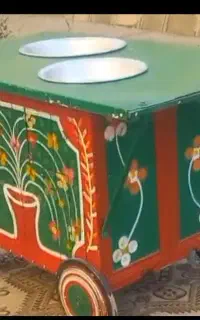 فروش سرخ کن ایستاده و ارابه با طرح نوستالژی