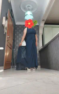 پیراهن مجلسی حریر ترک سرمه ای سایز ۴۲