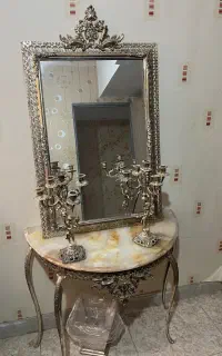 آینه و کنسول آنتیک آبکاری نقره