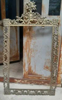 آیینه و شمعندان برنز قدیمی