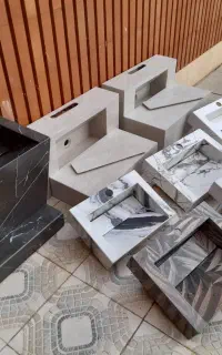 کاشی کاری  و ساخت  روشویی  سرامیکی