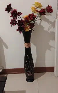 گلدان چوبی زیبا ،گلدان شیشه ای بامبو